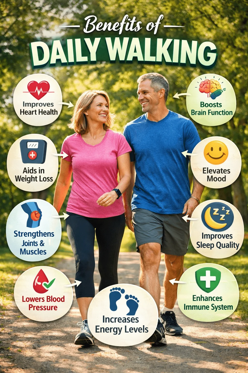 Daily walking benefits